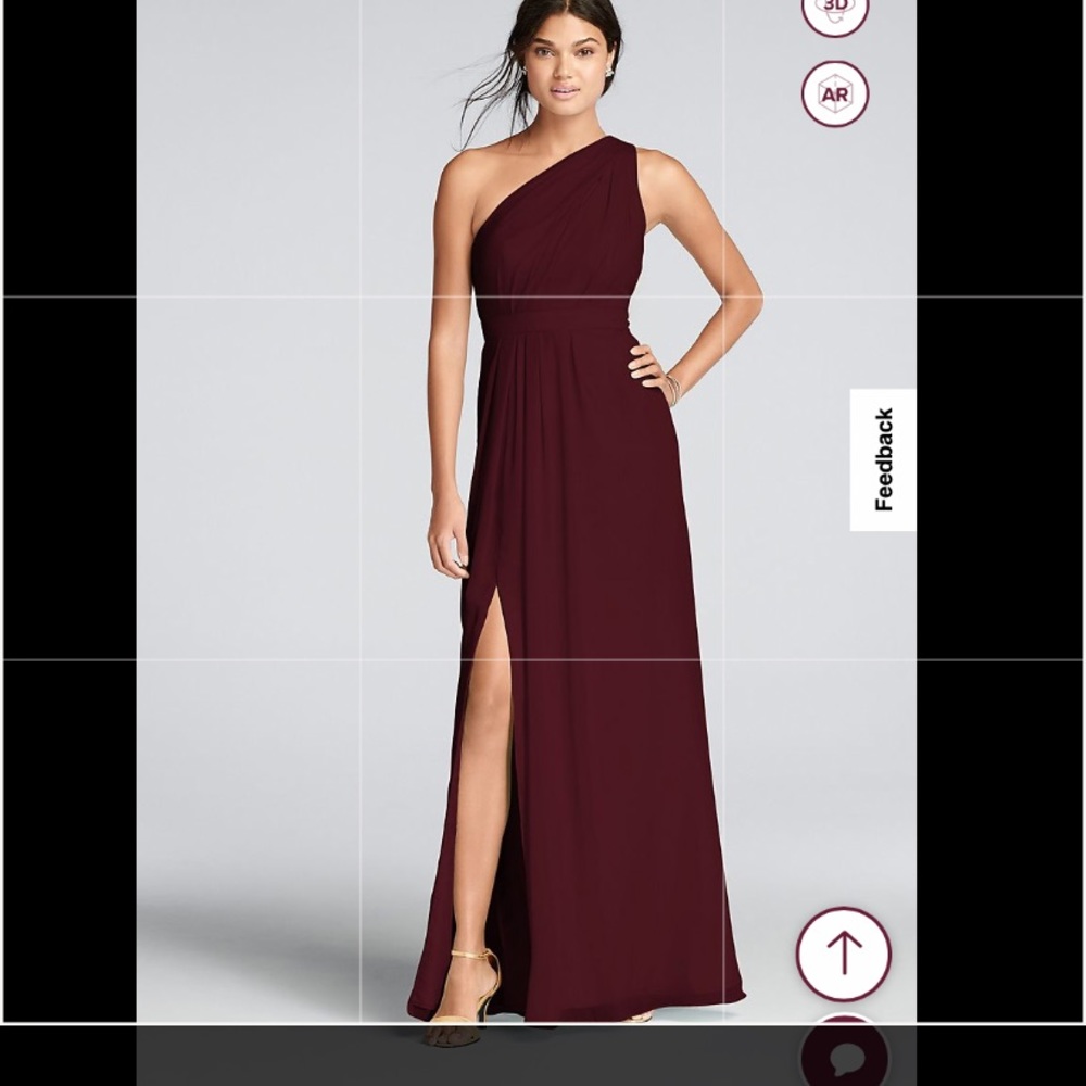 Long One-Shoulder Crinkle Chiffon Dress